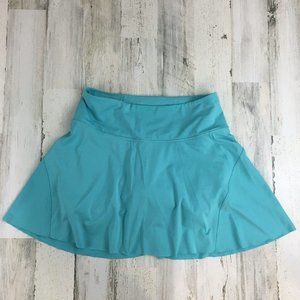 Athleta Ace Tennis Skort Skirt 15.5" Size M Blue Green Turquoise Stretch Pocket